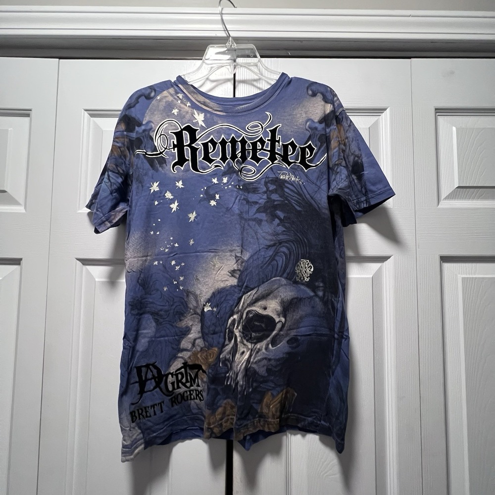 Remetee Brett Rogers T Shirt Affliction Sz Medium MMA Y2K Grunge Velvet